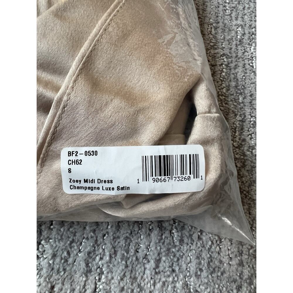 Show Me Your Mumu Zoey Midi Bridesmaid Formal Dress Champagne Luxe Satin NWT S - Picture 4 of 5